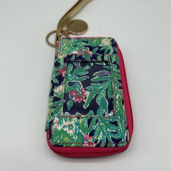 Lilly Pulitzer Tiki Palm Wristlet Colorful Floral Pattern Women's Wallet - Picture 3 of 6